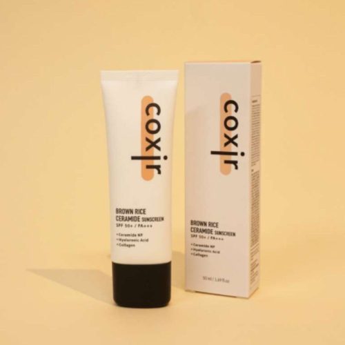 COXIR Brown Rice Ceramide Sun Screen - Fényvédő arckrém SPF 50+ PA+++ 50ml