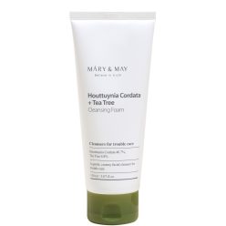   MARY&MAY Houttuynia Cordata + Tea Tree Cleansing Foam - hatékony, krémes arctisztító hab 150ml