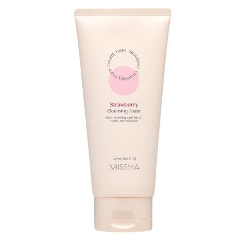 MISSHA Creamy Latte Cleansing Foam Strawberry - Vitalizáló, krémes arctisztító hab eperkivonattal  172ml