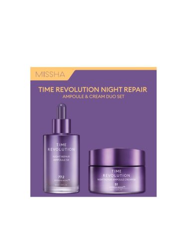 MISSHA Time Revolution Night Repair Duo Set - Ampoule & Cream - Anti-aging éjszakai szett 50+50ml
