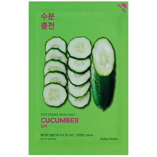 HOLIKA HOLIKA Pure Essence Mask Sheet Cucumber - Uborkás hűsítő, hidratáló fátyolmaszk 1db
