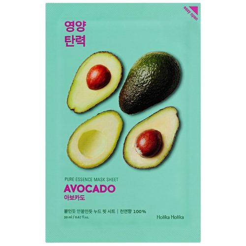 HOLIKA HOLIKA Pure Essence Mask Sheet Avocado  - Avokádós bőrnyugtató fátyolmaszk 20ml